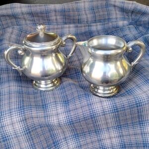 Royal Holland Daalderop Fine Pewter Creamer and Sugar Pot